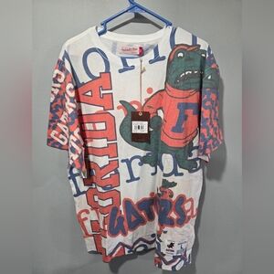 NWT Florida Gators All Over Print Mitchell & Ness Shirt Size LARGE